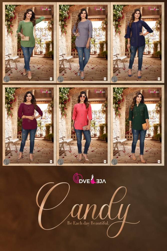 Dveeja Candy Rayon Western Fancy Wear Rayon designer Top Collection